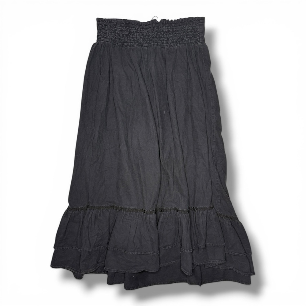 Black Maxi Lace Up Skirt
